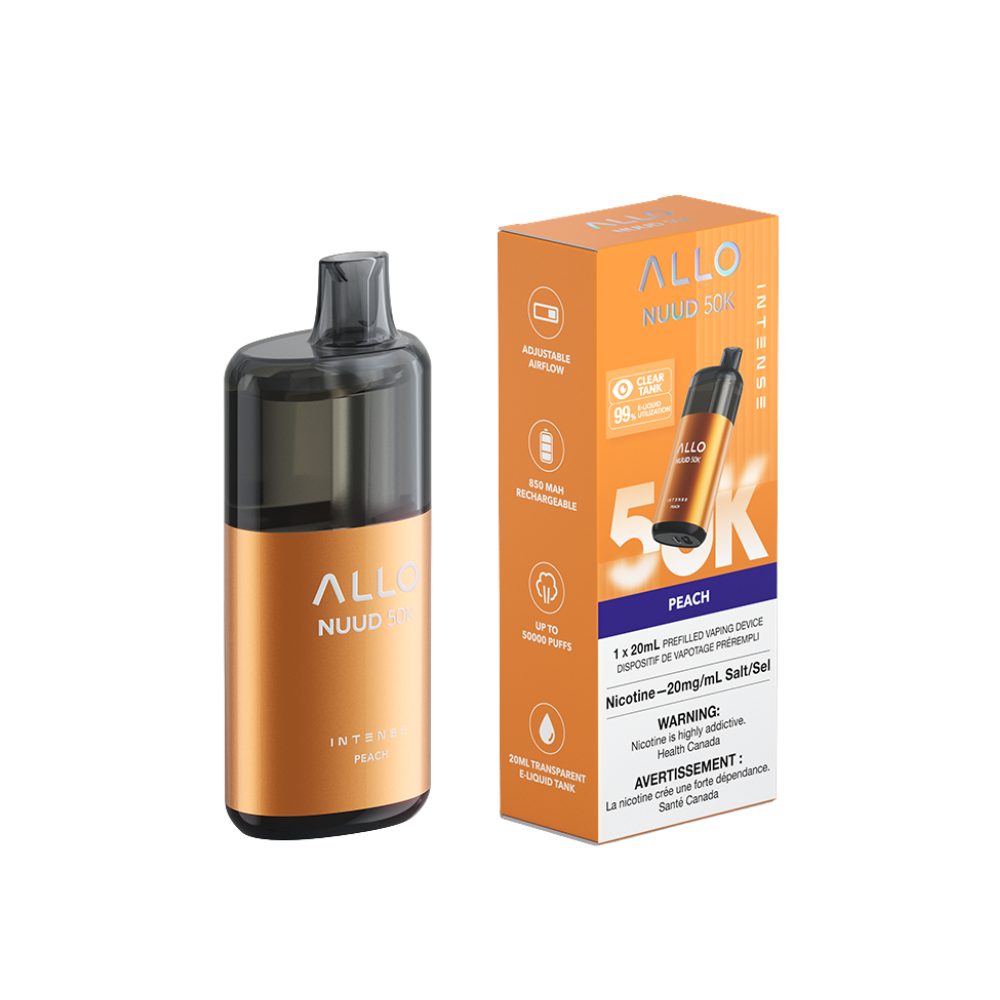 50 nic disposable vape canada ALLO NUUD 50k - Peach | Disposable _cannabis Pear Drop Lost Mary Flavours:Aloe Grape