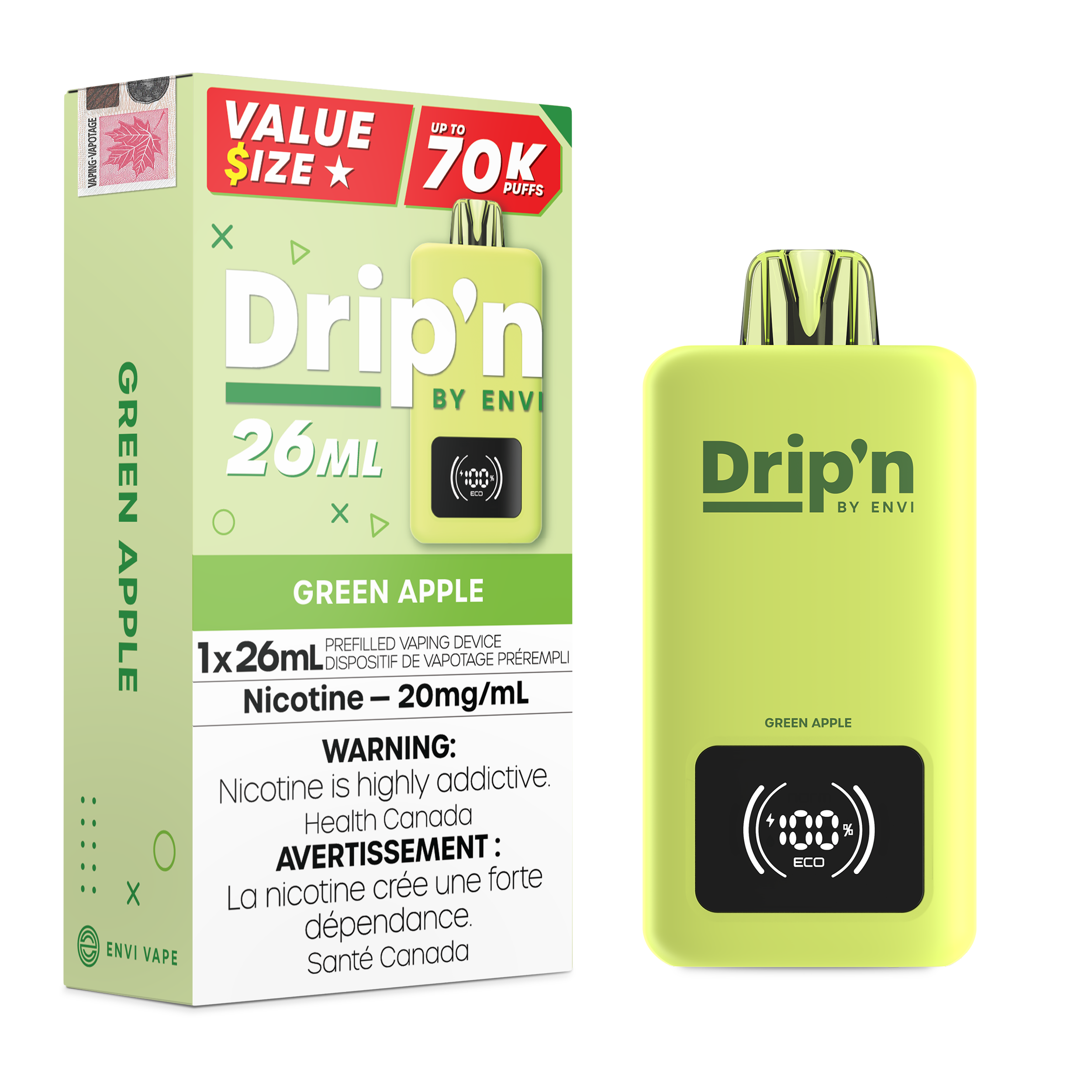 Drip'n 26ML - Green Apple [AB] | Disposable Vape