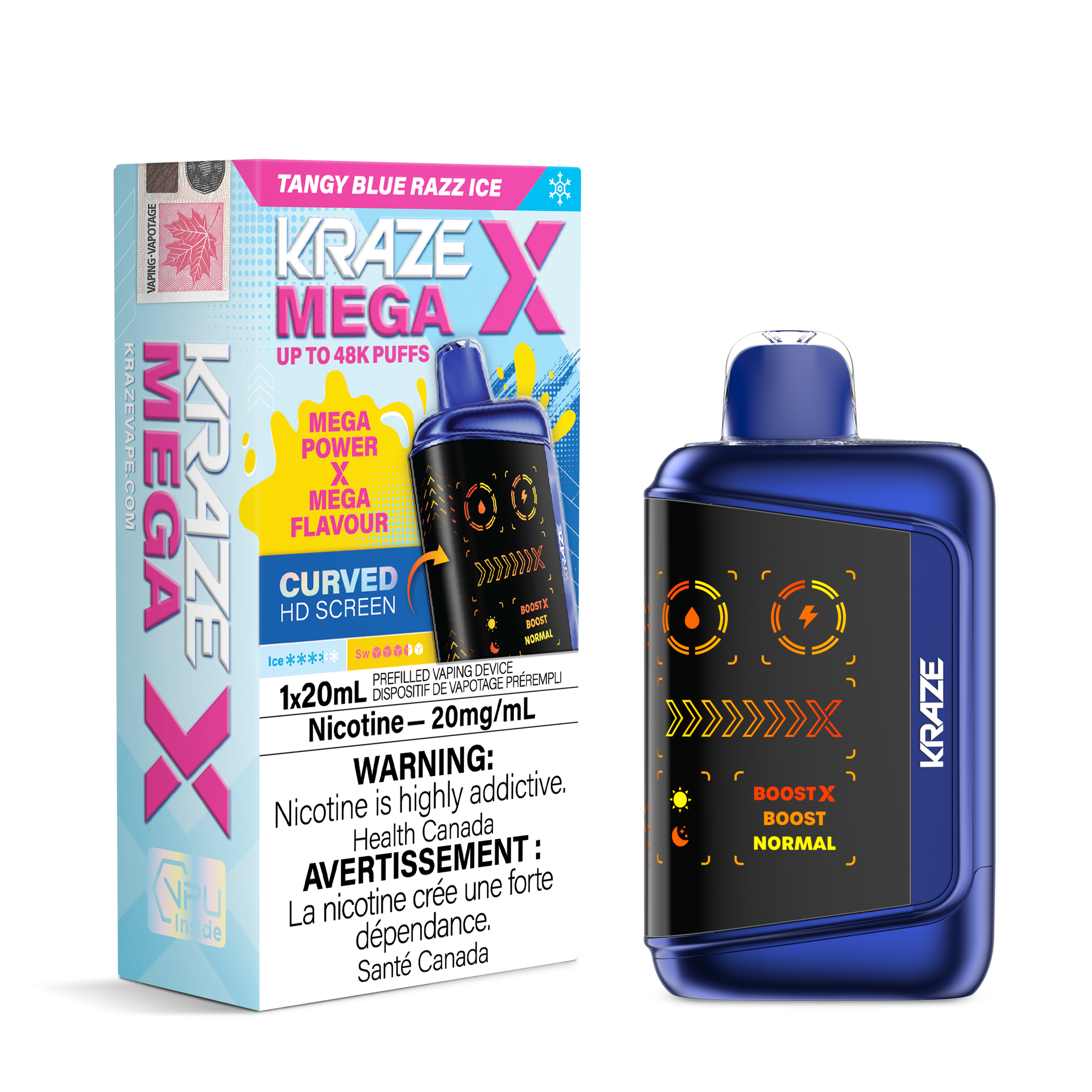 Kraze Mega X - Tangy Blue Razz Ice | Disposable Vape