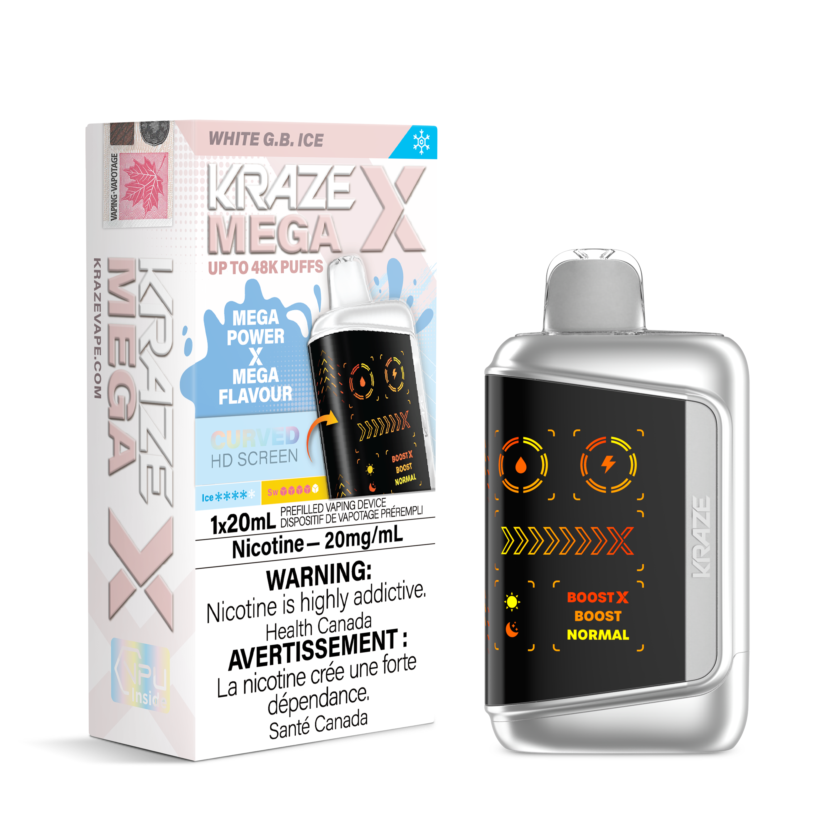 Kraze Mega X - White GB Ice | Disposable Vape