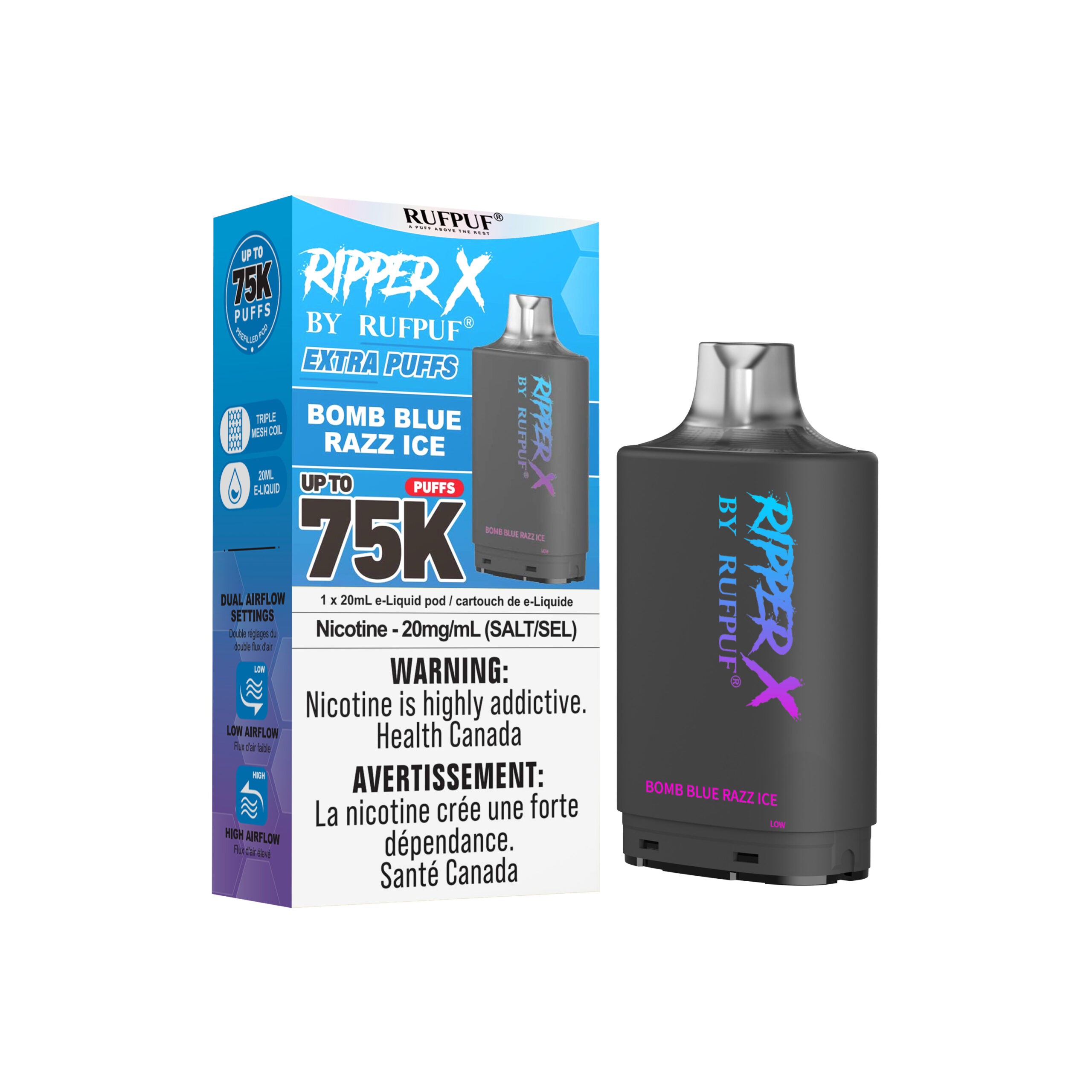 Ripper X 75K - Bomb Blue Razz Ice