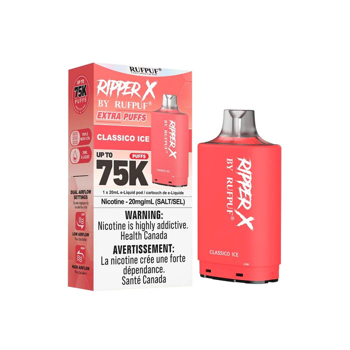 Ripper Ruff Puff Ripper X 75K - Classico Cherry Ice | Disposable Pods | Edmonton Vape ...