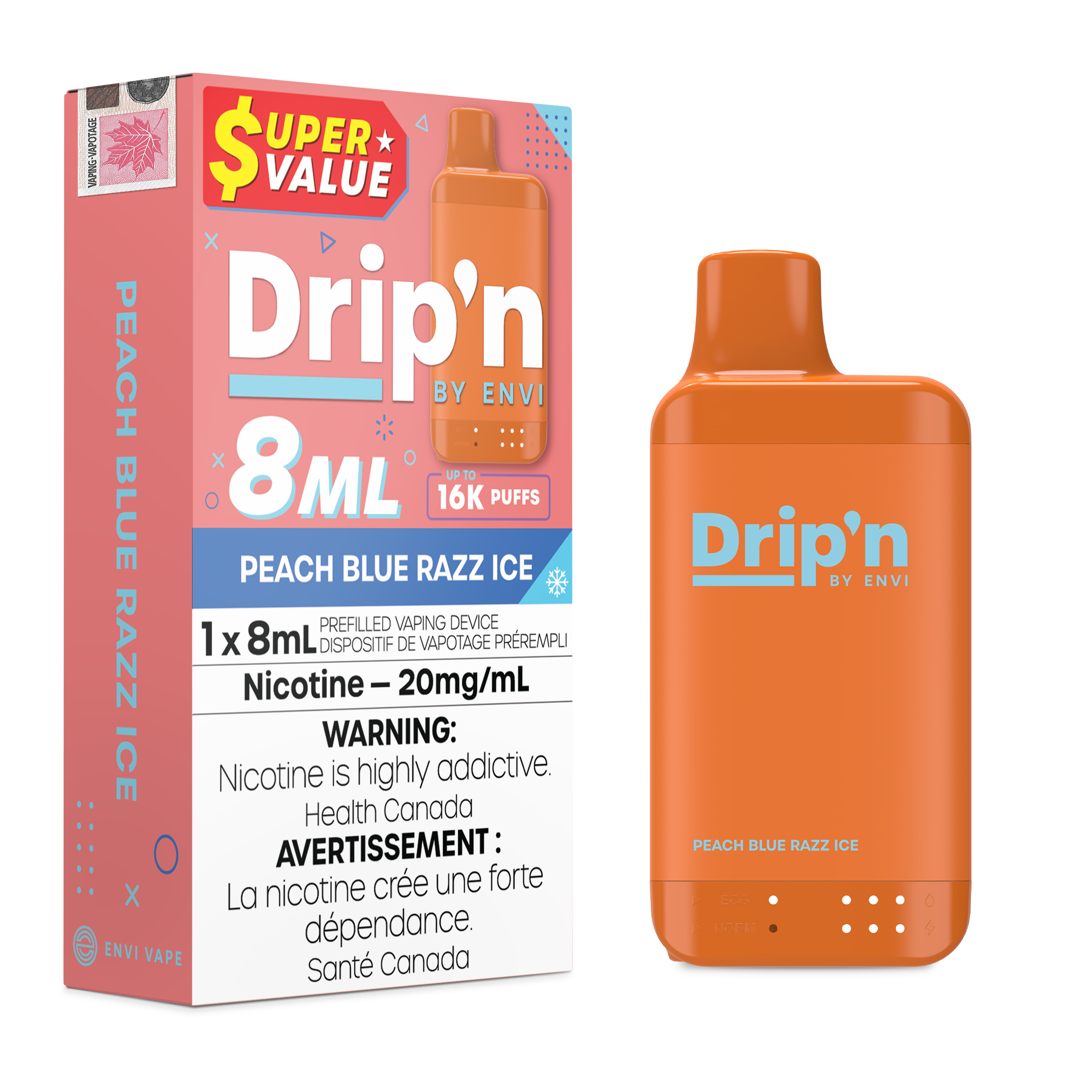 Drip'n 8ML - Peach Blue Razz Ice [AB]