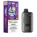 Alpha vape device and packaging on a white background