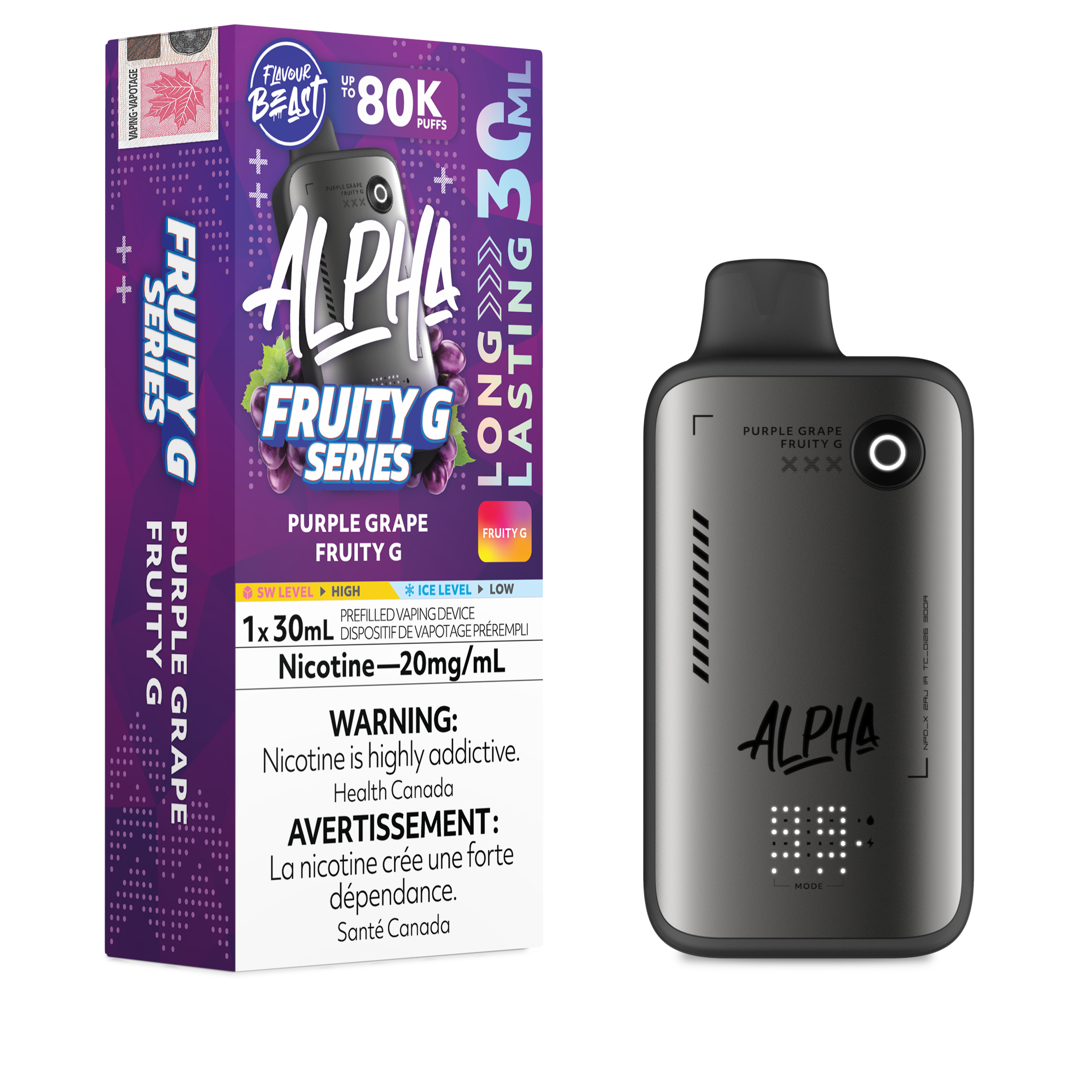 Flavour Beast Alpha Disposable - Purple Grape Fruity G