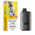 Alpha vape device and packaging on a white background