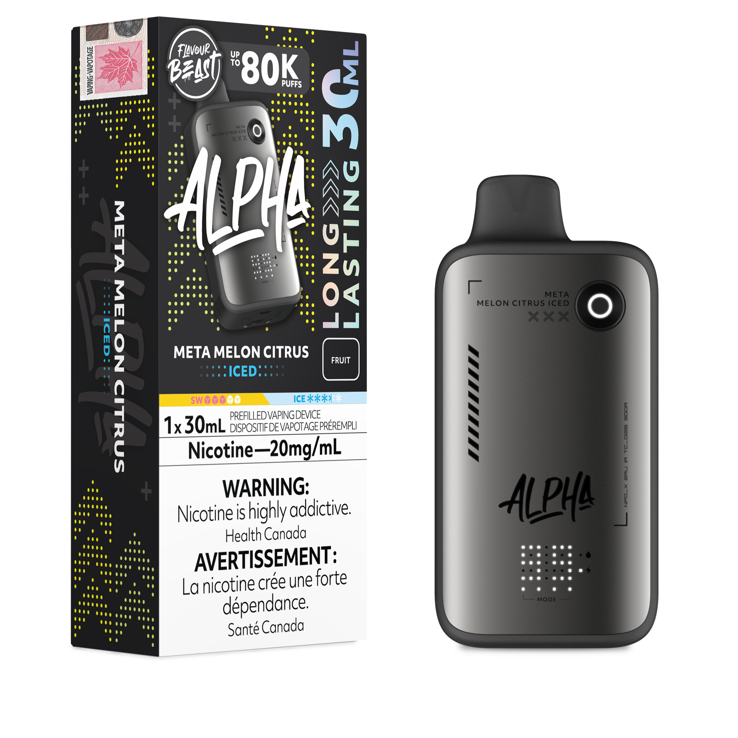 Flavour Beast Alpha Disposable - Meta Melon Citrus Iced