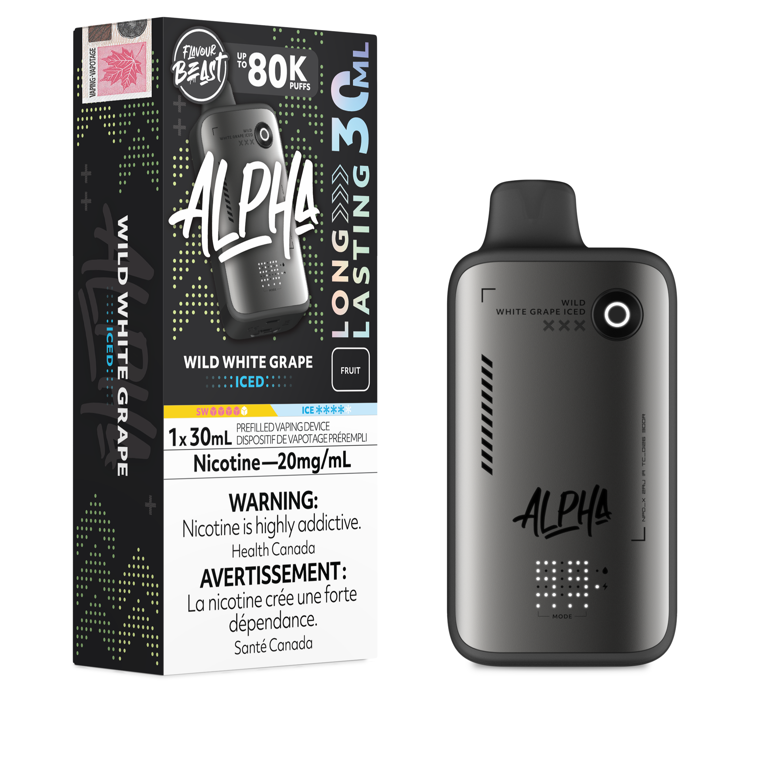 Flavour Beast Alpha Disposable - Wild White Grape Iced