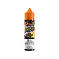 Flavour Drop Icy Rainbows vape juice bottle with orange cap on a white background