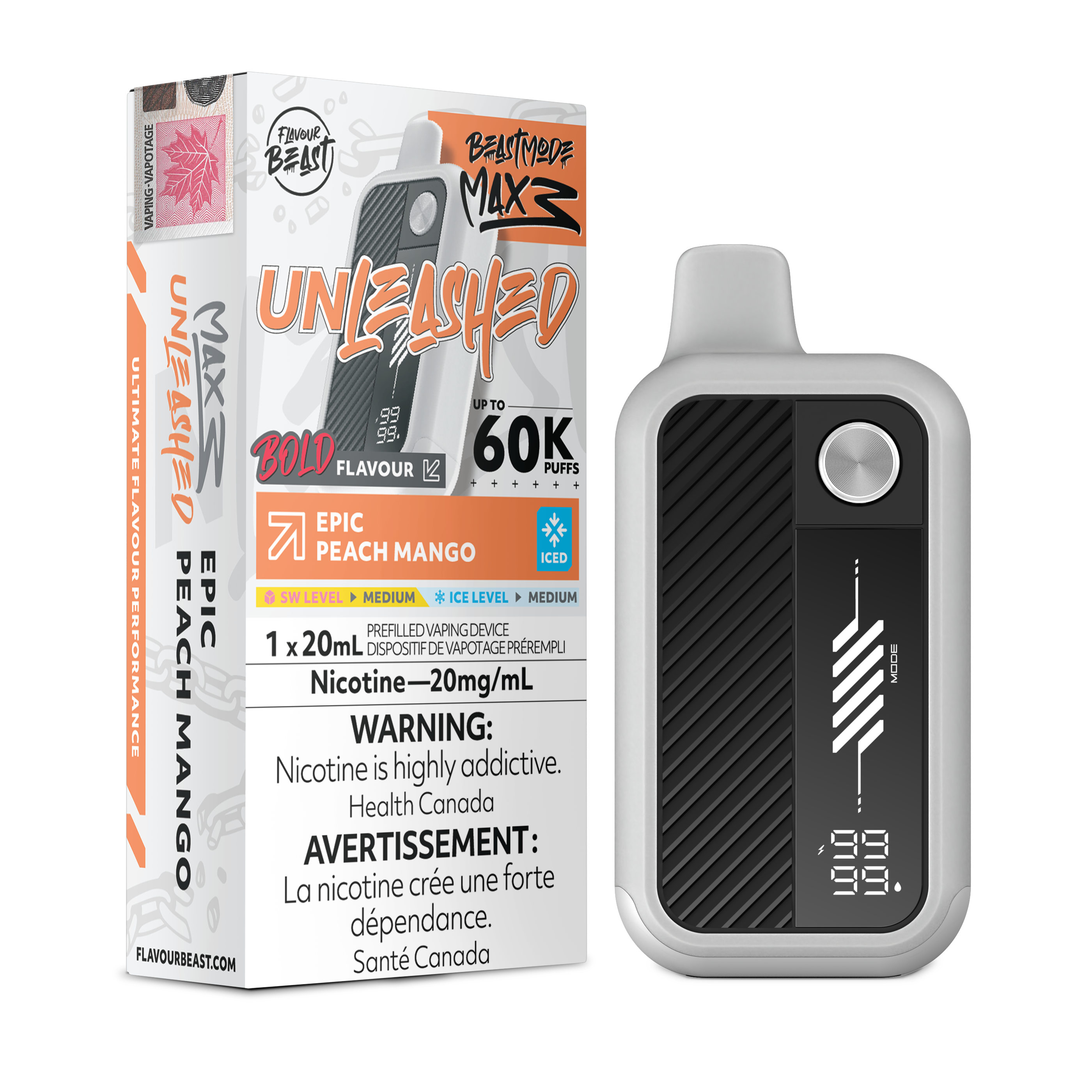 Flavour Beast Beast Mode Max 3 - Epic Peach Mango Iced