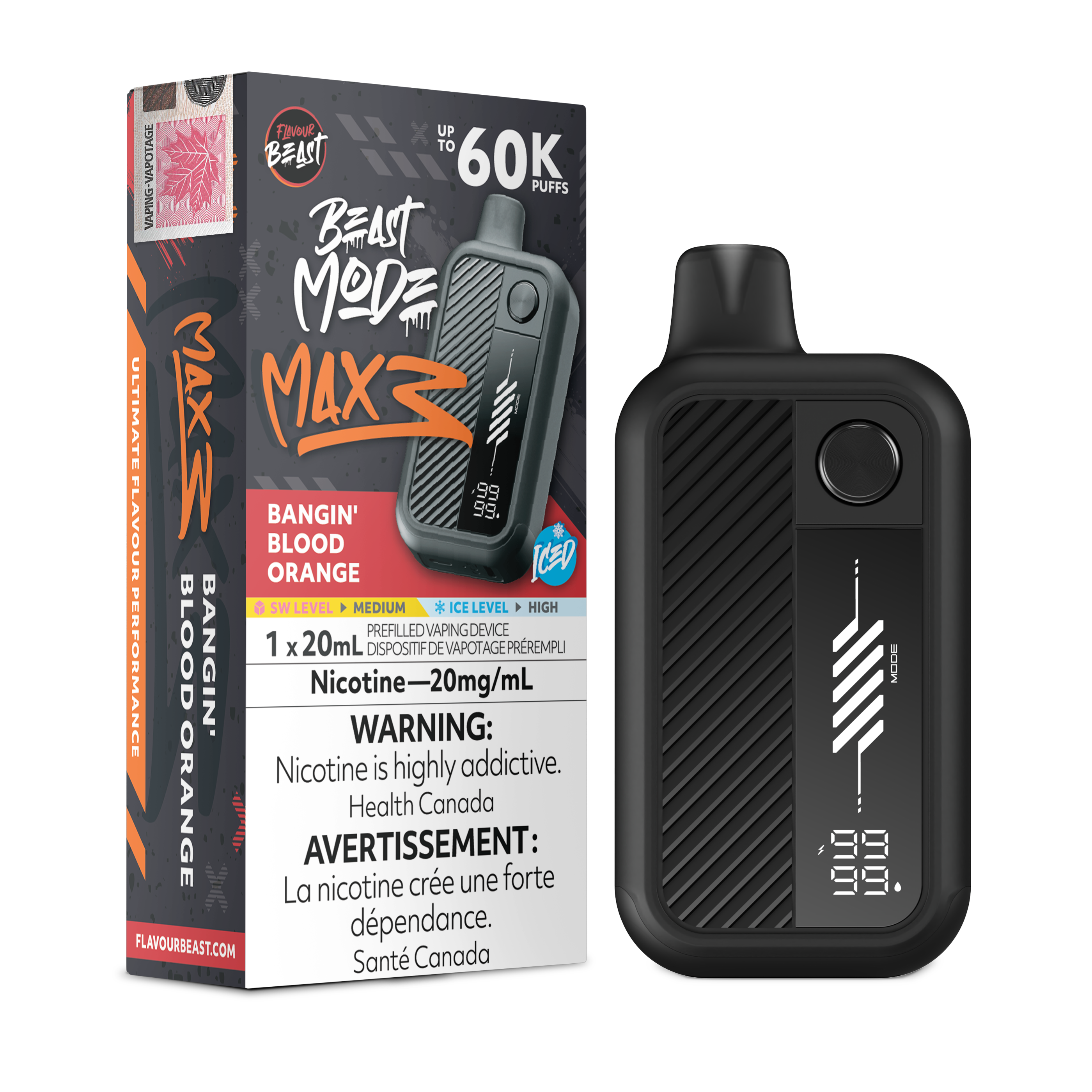 Flavour Beast Beast Mode Max 3 - Bangin' Blood Orange Iced