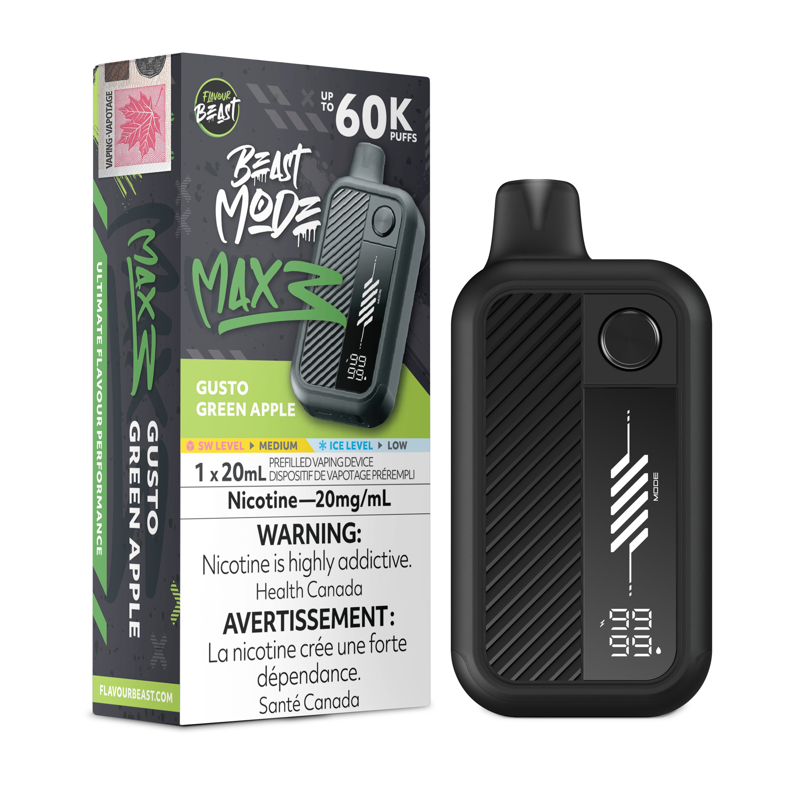 Flavour Beast Beast Mode Max 3 - Gusto Green Apple