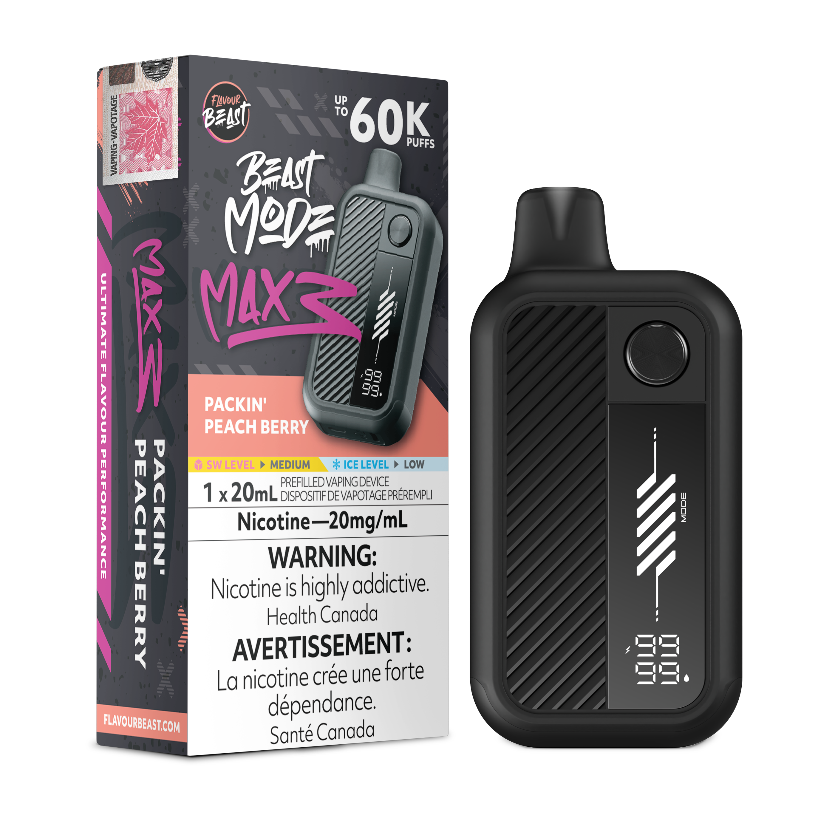 Flavour Beast Beast Mode Max 3 - Packin' Peach Berry