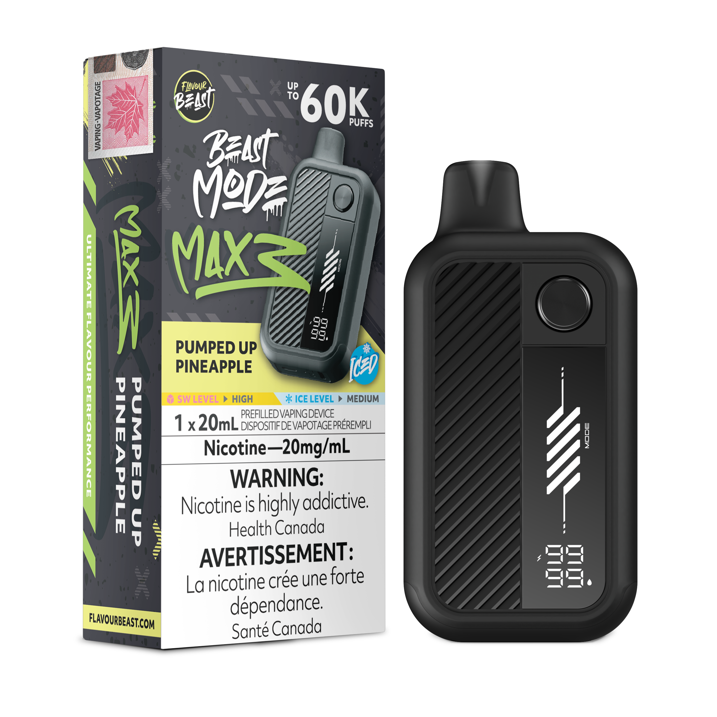 Flavour Beast Beast Mode Max 3 - Pumped Up Pineapple Iced