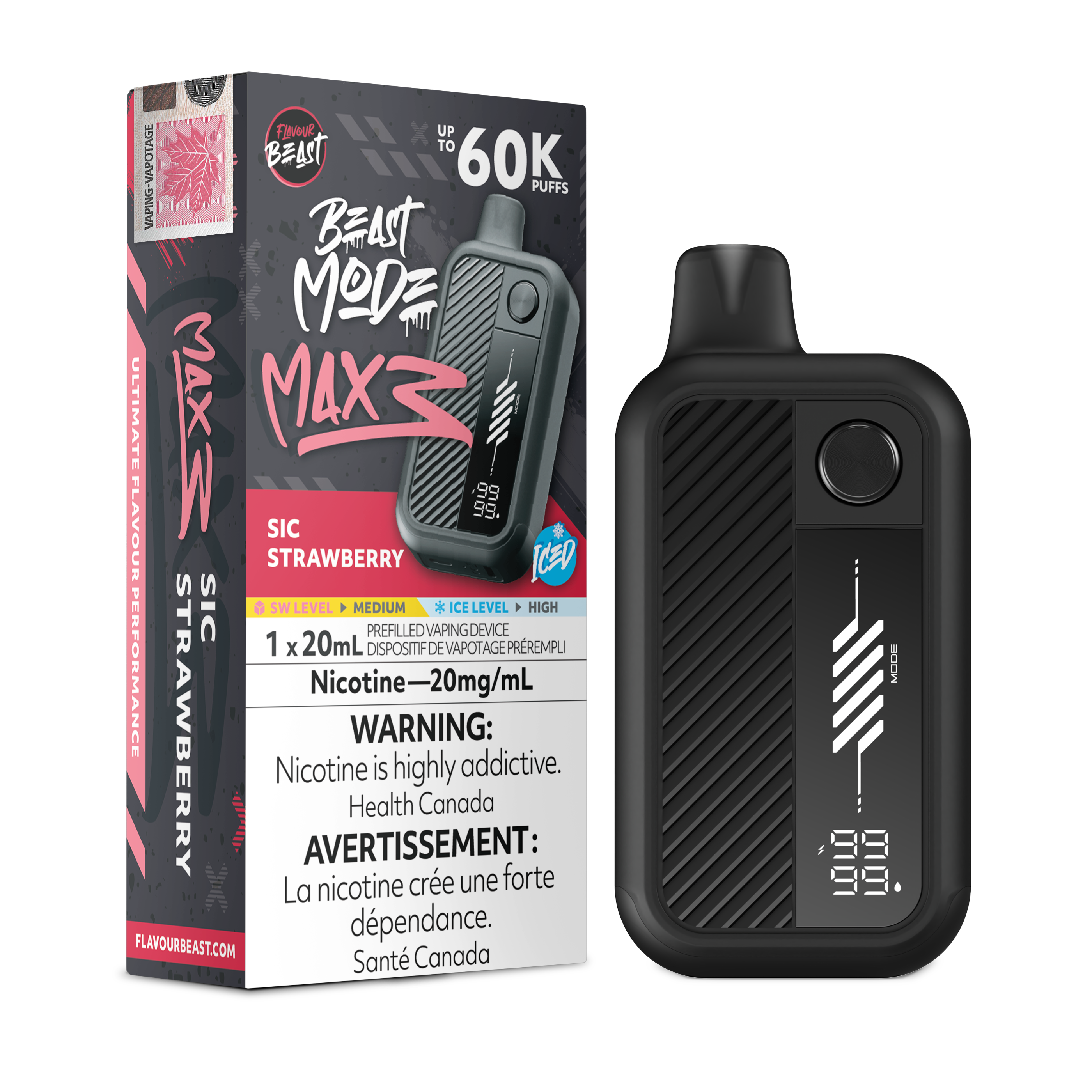 Flavour Beast Beast Mode Max 3 - Sic Strawberry Iced