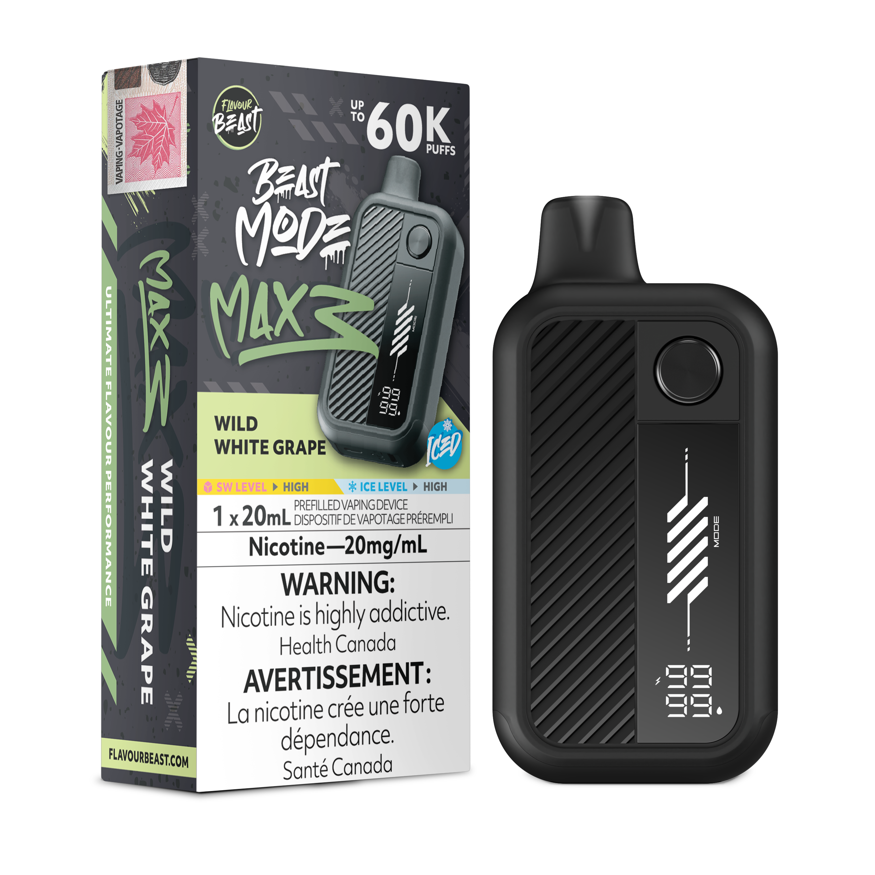 Flavour Beast Beast Mode Max 3 - Wild White Grape Iced