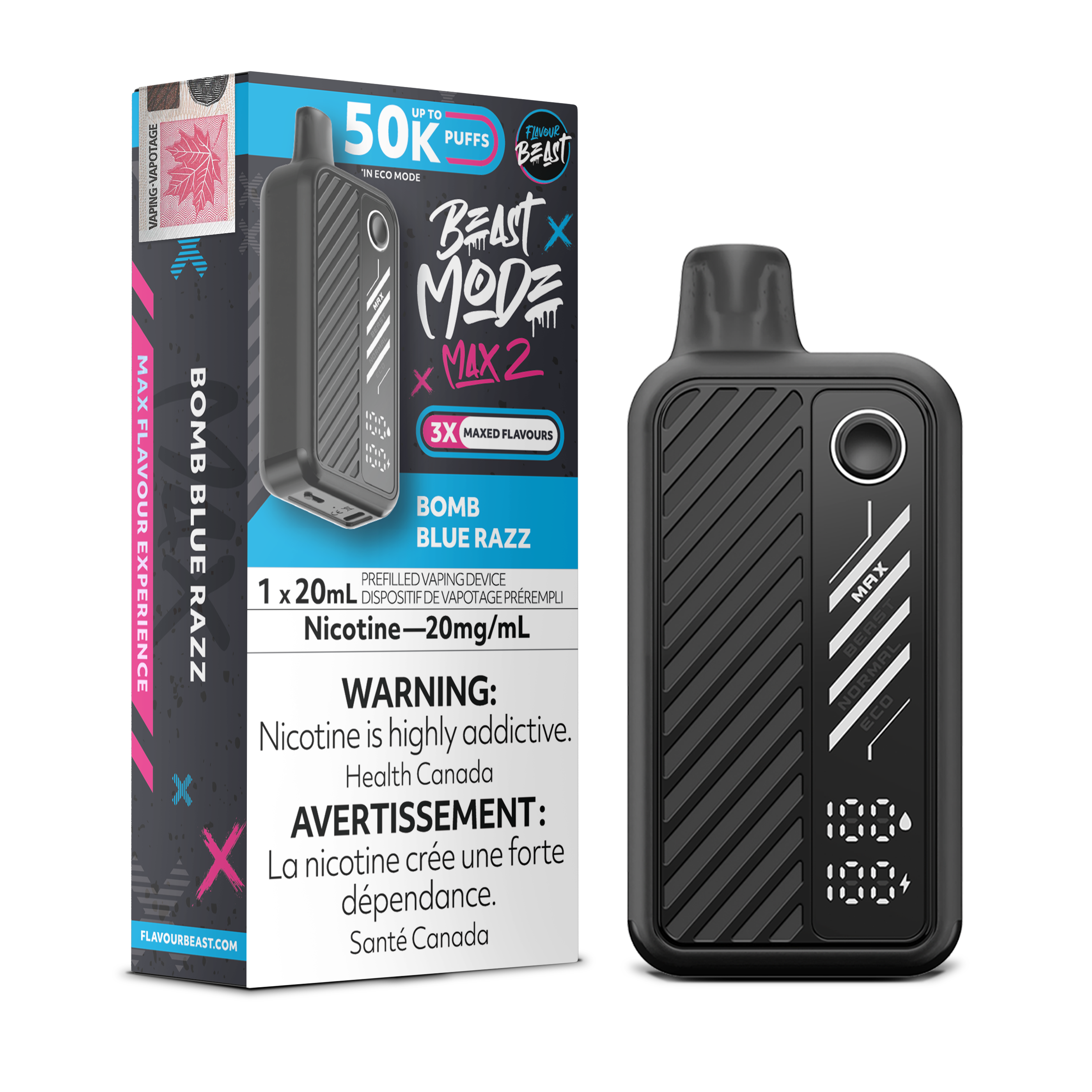 Flavour Beast Beast Mode Max 2 - Bomb Blue Razz