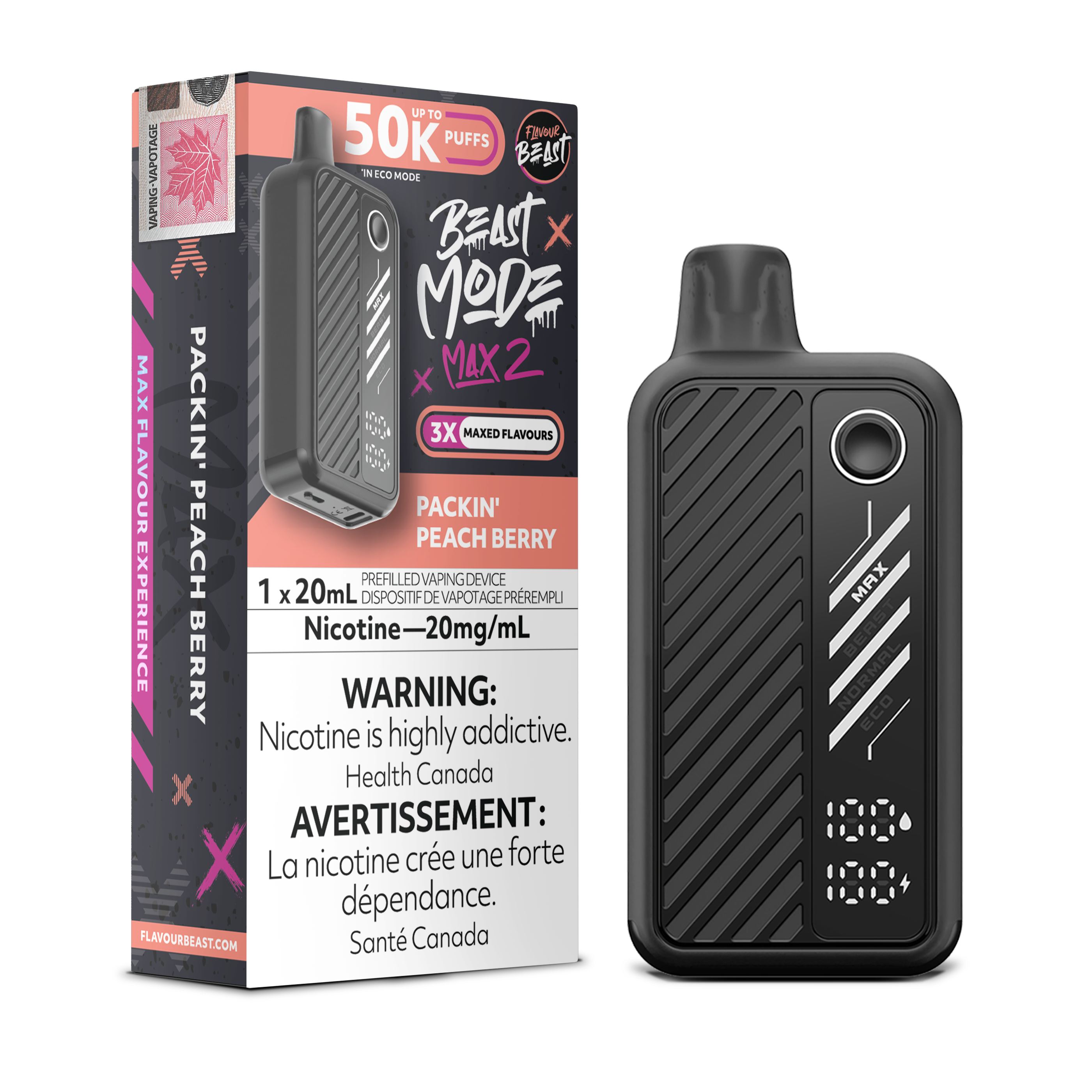 Flavour Beast Beast Mode Max 2 - Packin Peach Berry