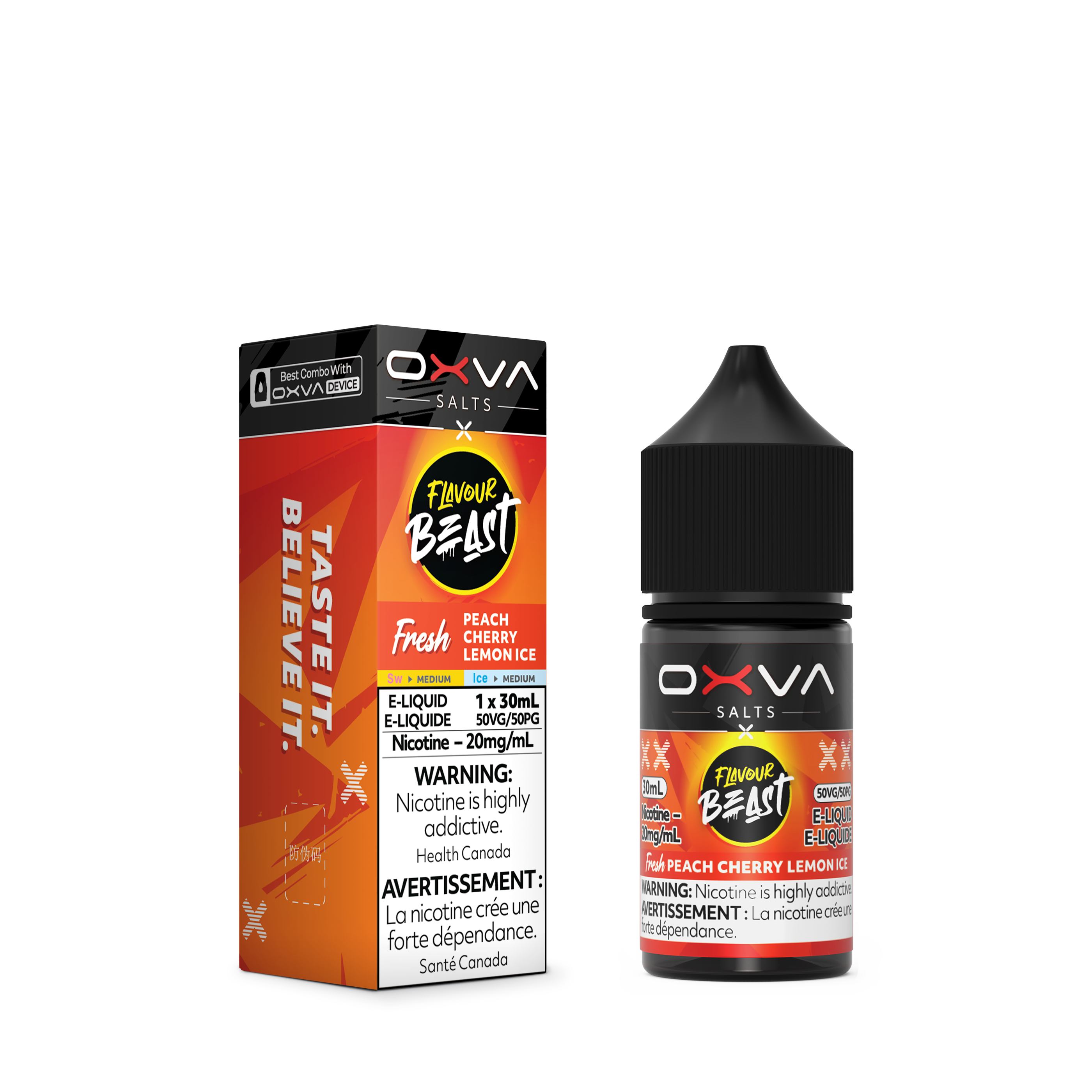 Flavour Beast x OXVA E-Liquid - Peach Cherry Lemon Ice
