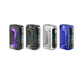 Four electronic device boxes in different colors on a white background