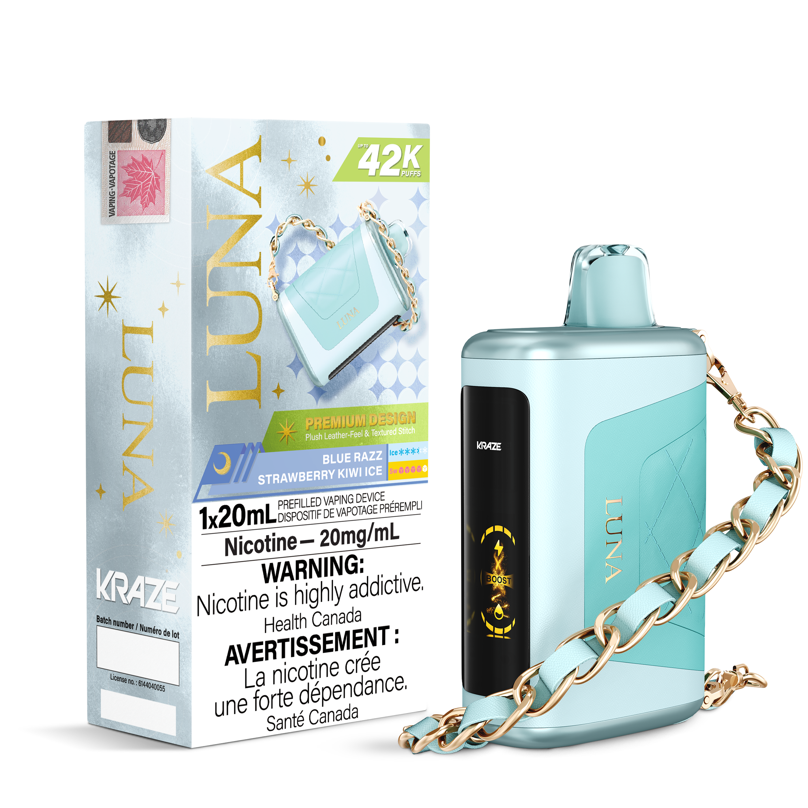 Kraze Luna - Blue Razz Strawberry Kiwi Ice