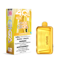 A yellow and gold Kraze Giga disposable vape device next to its retail packaging box on a plain white background. The box features '40 ML', '150K Puffs', and 'Banana Ice' flavor details.