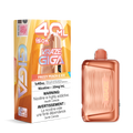Kraze Giga 40ml disposable vape device in a metallic copper/rose gold finish, shown next to its orange and white retail packaging box on a white background.