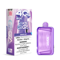 A purple vape device next to its retail box on a white background. The packaging features 'KRAZE GIGA' and 'GRAPE ICE' text with a nicotine warning label.