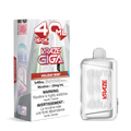 Kraze Giga 40ml disposable vape device next to its retail packaging box, featuring a silver and white design with red accents and 'Holiday Mint' flavor labeling.