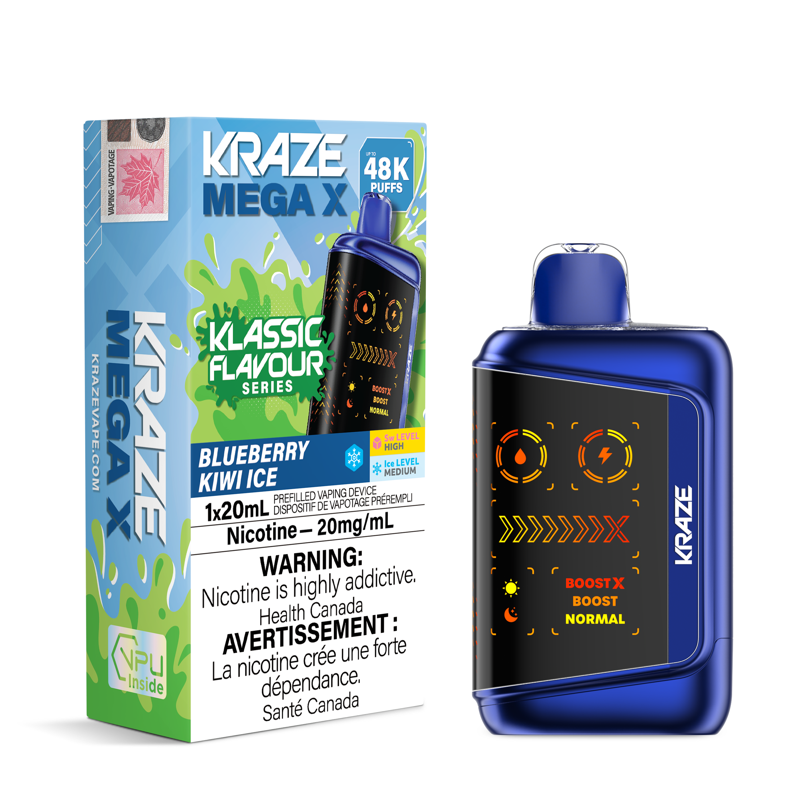 Kraze Mega X - Blueberry Kiwi Ice