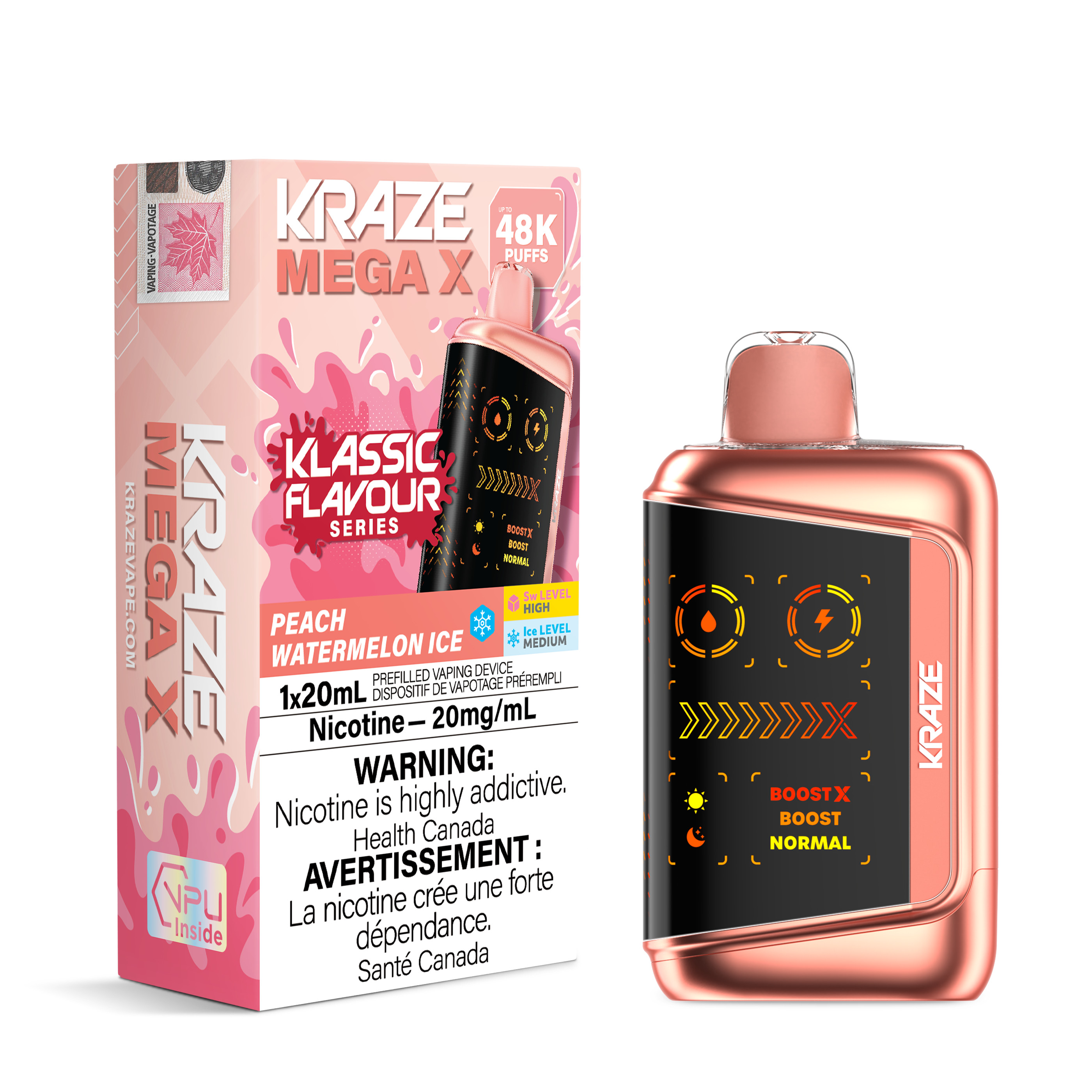 Kraze Mega X - Peach Watermelon Ice