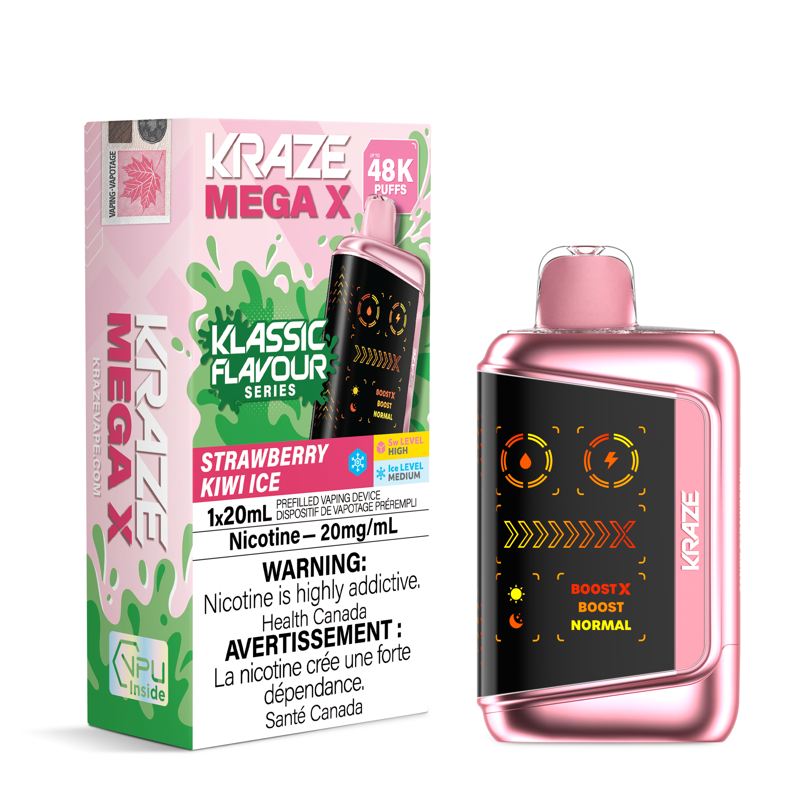 Kraze Mega X - Strawberry Kiwi Ice